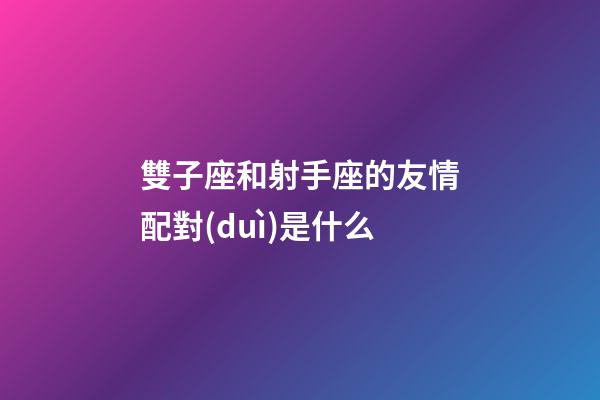 雙子座和射手座的友情配對(duì)是什么-第1張-星座運(yùn)勢(shì)-玄機(jī)派