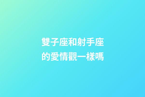 雙子座和射手座的愛情觀一樣嗎-第1張-星座運勢-玄機派