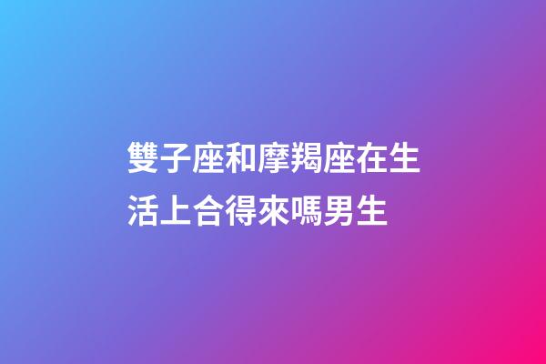 雙子座和摩羯座在生活上合得來嗎男生-第1張-星座運勢-玄機派