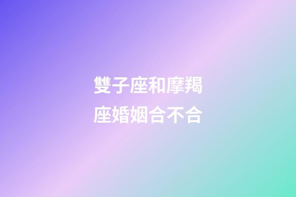雙子座和摩羯座婚姻合不合-第1張-星座運勢-玄機派