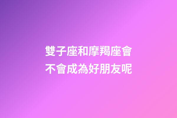 雙子座和摩羯座會不會成為好朋友呢-第1張-星座運勢-玄機派