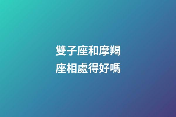 雙子座和摩羯座相處得好嗎-第1張-星座運勢-玄機派