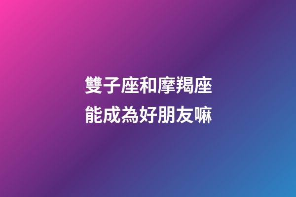 雙子座和摩羯座能成為好朋友嘛-第1張-星座運勢-玄機派