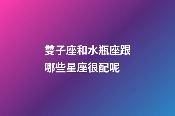 雙子座和水瓶座跟哪些星座很配呢-第1張-星座運勢-玄機派