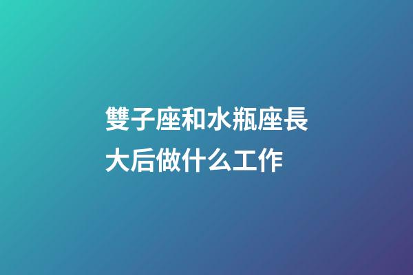 雙子座和水瓶座長大后做什么工作-第1張-星座運(yùn)勢-玄機(jī)派
