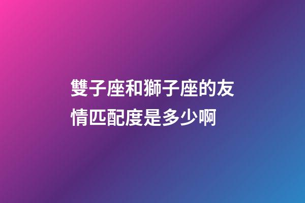 雙子座和獅子座的友情匹配度是多少啊-第1張-星座運(yùn)勢(shì)-玄機(jī)派