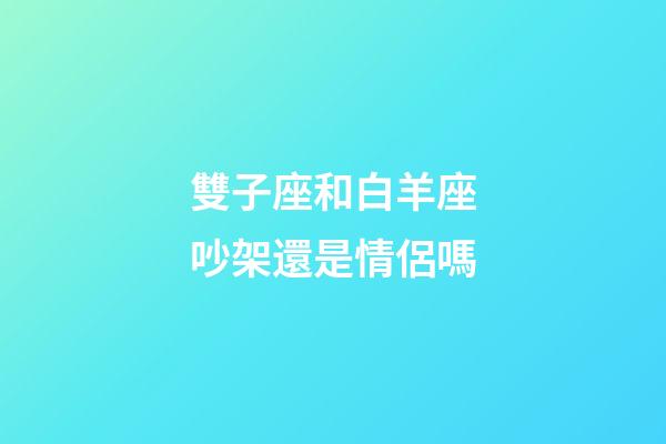 雙子座和白羊座吵架還是情侶嗎-第1張-星座運勢-玄機派