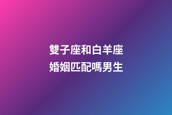 雙子座和白羊座婚姻匹配嗎男生-第1張-星座運勢-玄機派