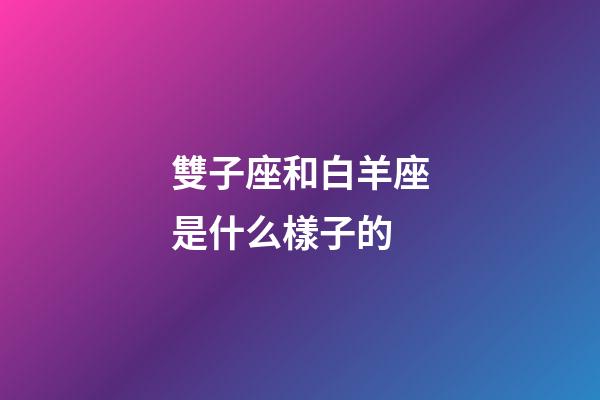 雙子座和白羊座是什么樣子的-第1張-星座運勢-玄機派