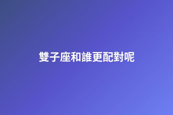 雙子座和誰更配對呢-第1張-星座運勢-玄機派