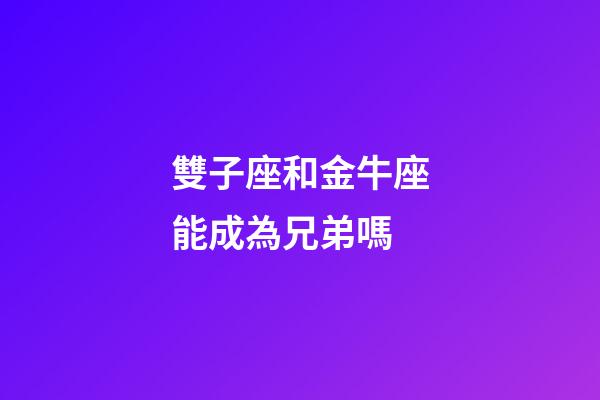 雙子座和金牛座能成為兄弟嗎-第1張-星座運(yùn)勢(shì)-玄機(jī)派