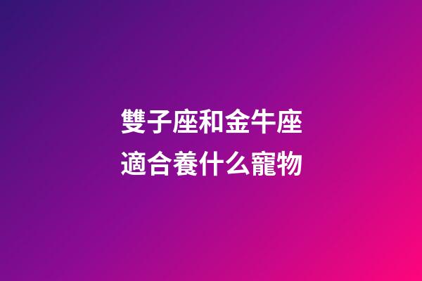 雙子座和金牛座適合養什么寵物-第1張-星座運勢-玄機派