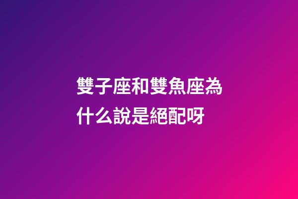 雙子座和雙魚座為什么說是絕配呀-第1張-星座運勢-玄機派