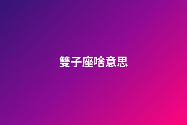 雙子座啥意思-第1張-星座運勢-玄機派