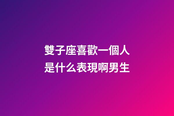 雙子座喜歡一個人是什么表現啊男生-第1張-星座運勢-玄機派