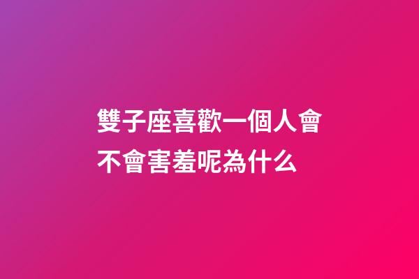 雙子座喜歡一個人會不會害羞呢為什么-第1張-星座運勢-玄機派