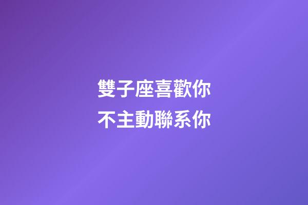 雙子座喜歡你不主動聯系你-第1張-星座運勢-玄機派