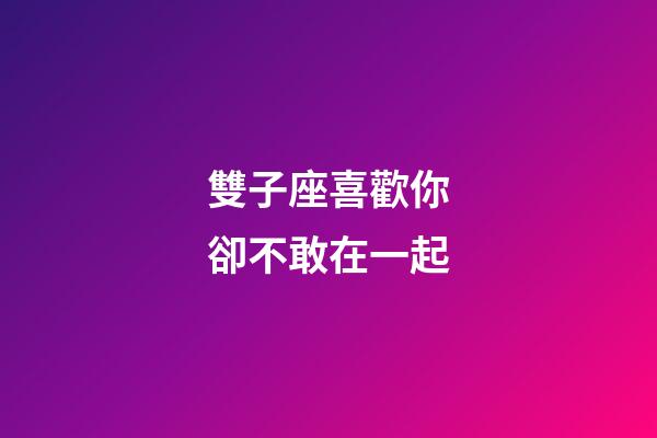 雙子座喜歡你卻不敢在一起-第1張-星座運勢-玄機派