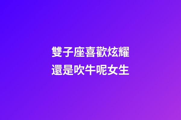 雙子座喜歡炫耀還是吹牛呢女生-第1張-星座運勢-玄機派