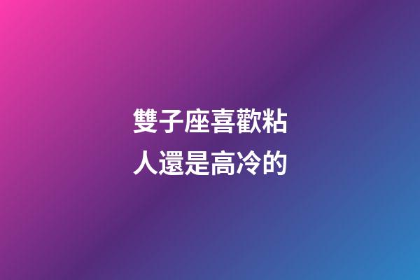 雙子座喜歡粘人還是高冷的-第1張-星座運勢-玄機派