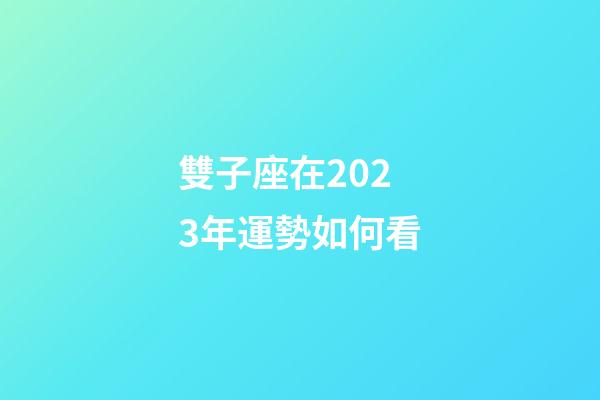 雙子座在2023年運勢如何看-第1張-星座運勢-玄機派