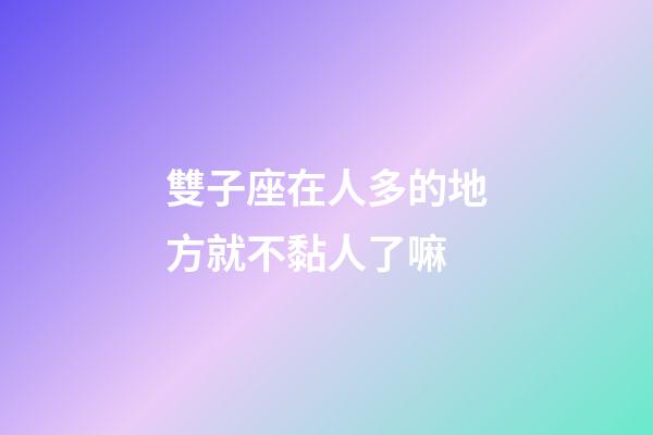 雙子座在人多的地方就不黏人了嘛-第1張-星座運(yùn)勢(shì)-玄機(jī)派