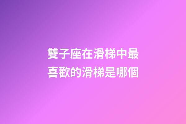 雙子座在滑梯中最喜歡的滑梯是哪個-第1張-星座運勢-玄機派