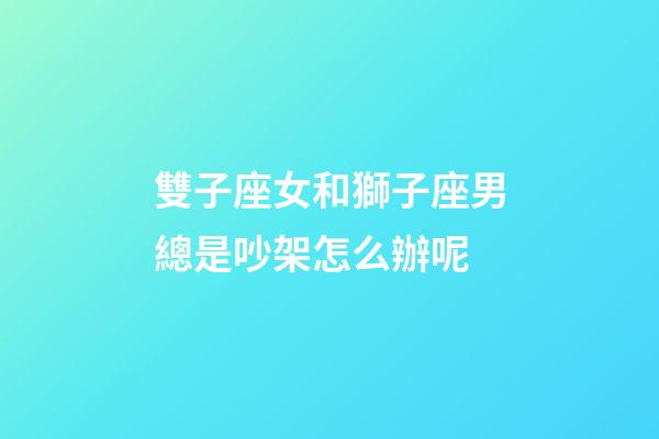 雙子座女和獅子座男總是吵架怎么辦呢-第1張-星座運勢-玄機派