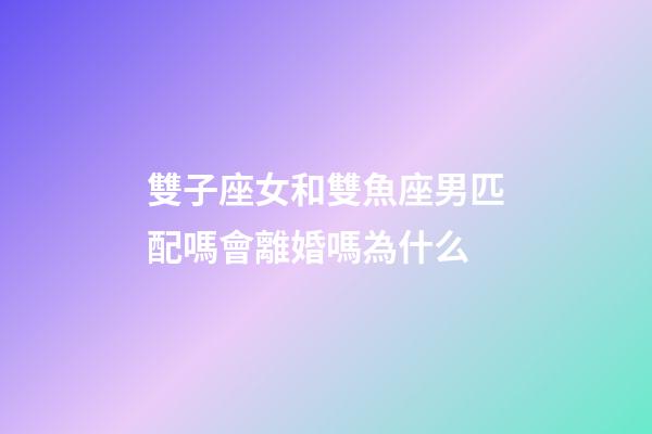 雙子座女和雙魚座男匹配嗎會離婚嗎為什么-第1張-星座運勢-玄機派