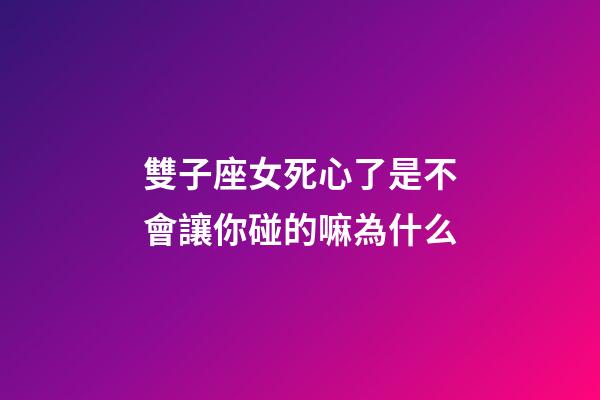雙子座女死心了是不會讓你碰的嘛為什么-第1張-星座運勢-玄機派