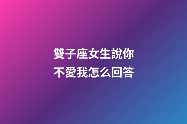 雙子座女生說你不愛我怎么回答-第1張-星座運勢-玄機派