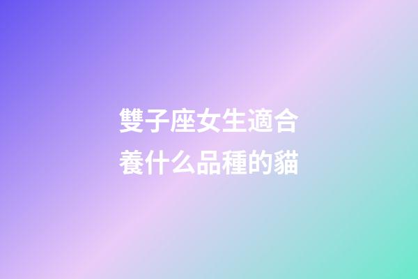 雙子座女生適合養什么品種的貓-第1張-星座運勢-玄機派