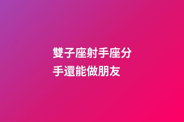 雙子座射手座分手還能做朋友-第1張-星座運勢-玄機派