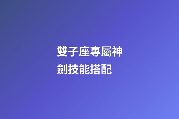 雙子座專屬神劍技能搭配-第1張-星座運勢-玄機派
