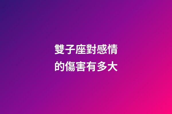 雙子座對感情的傷害有多大-第1張-星座運勢-玄機派