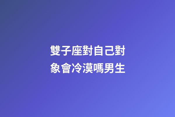 雙子座對自己對象會冷漠嗎男生-第1張-星座運勢-玄機派