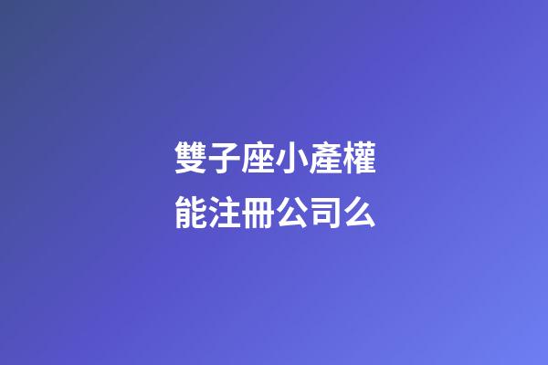 雙子座小產權能注冊公司么-第1張-星座運勢-玄機派