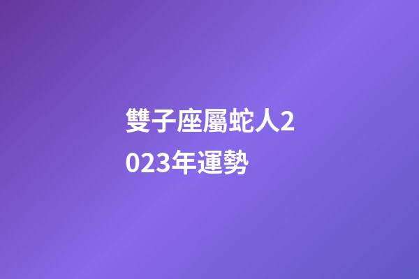 雙子座屬蛇人2023年運勢-第1張-星座運勢-玄機派