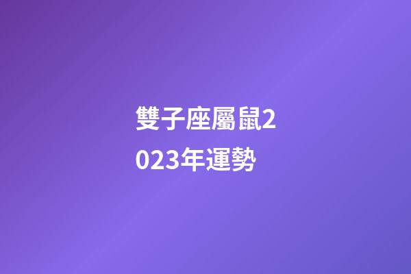 雙子座屬鼠2023年運勢-第1張-星座運勢-玄機派