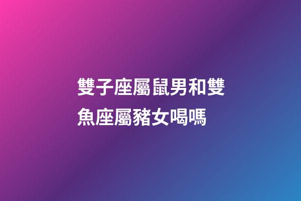 雙子座屬鼠男和雙魚座屬豬女喝嗎
