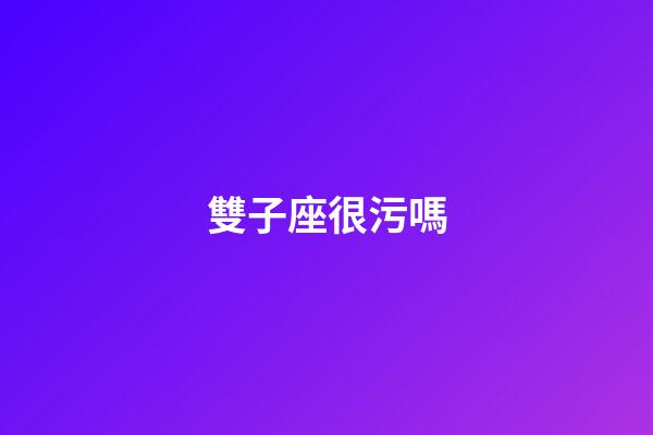雙子座很污嗎