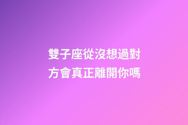 雙子座從沒想過對方會真正離開你嗎-第1張-星座運勢-玄機派