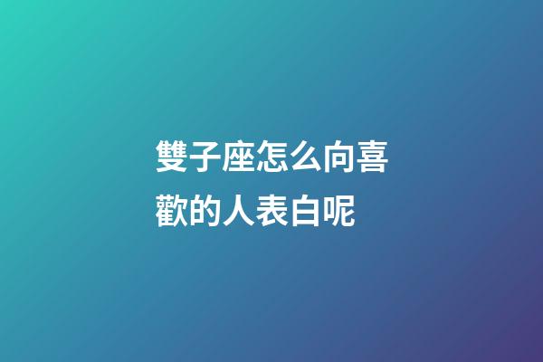 雙子座怎么向喜歡的人表白呢-第1張-星座運勢-玄機派