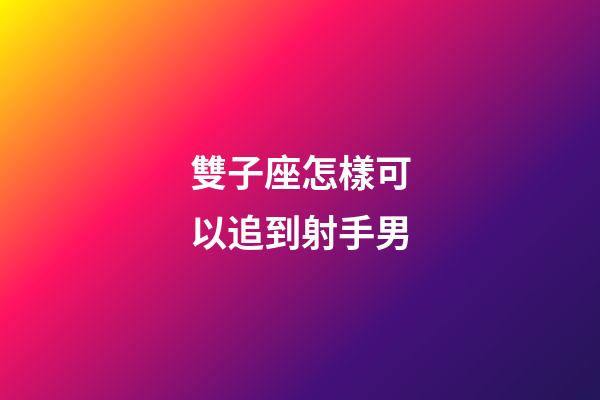 雙子座怎樣可以追到射手男-第1張-星座運勢-玄機派