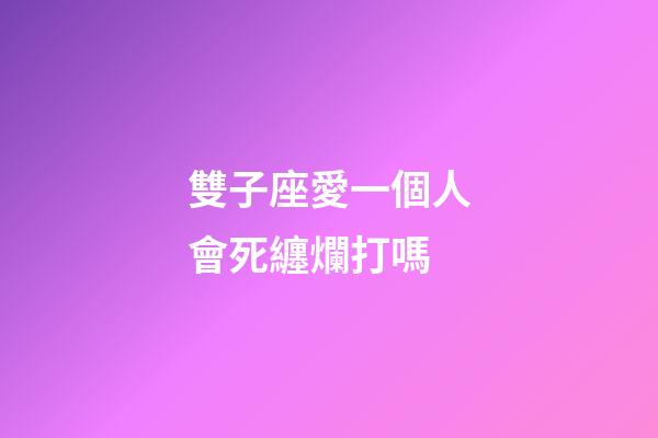 雙子座愛一個人會死纏爛打嗎-第1張-星座運勢-玄機派
