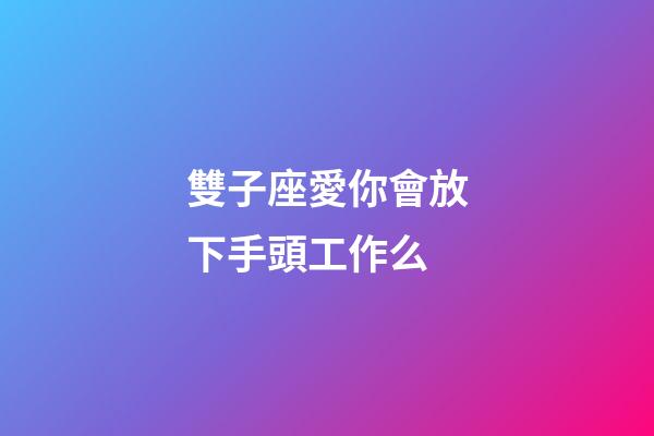 雙子座愛你會放下手頭工作么-第1張-星座運勢-玄機派