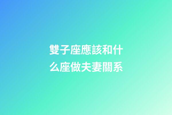 雙子座應該和什么座做夫妻關系-第1張-星座運勢-玄機派