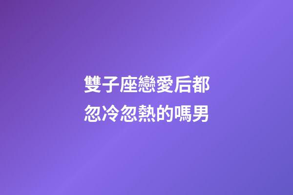 雙子座戀愛后都忽冷忽熱的嗎男-第1張-星座運勢-玄機派