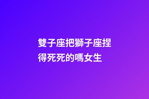雙子座把獅子座捏得死死的嗎女生-第1張-星座運勢-玄機派