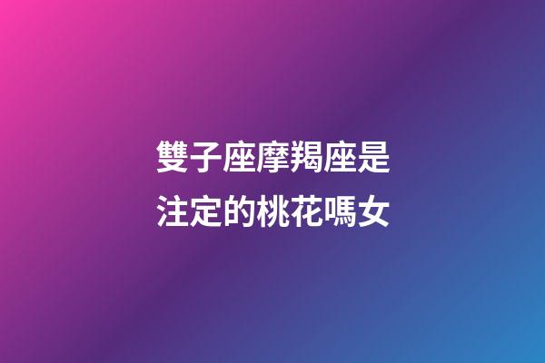 雙子座摩羯座是注定的桃花嗎女-第1張-星座運勢-玄機派